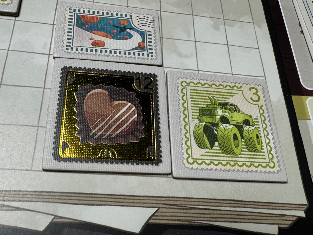 A rare stamp of a hear-shaped chocolate